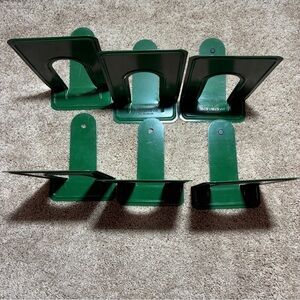 BOOK ENDS Lot Of 6 Made By Highsmith Co. 9 inch Simple Style Metal Color Green